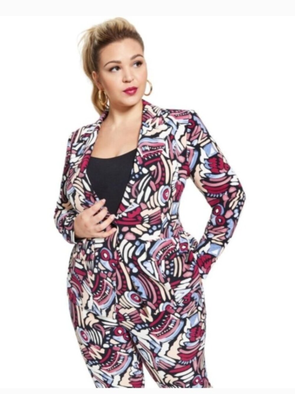Like New! NINA PARKER Abstract Print Blazer Plus Size 3X